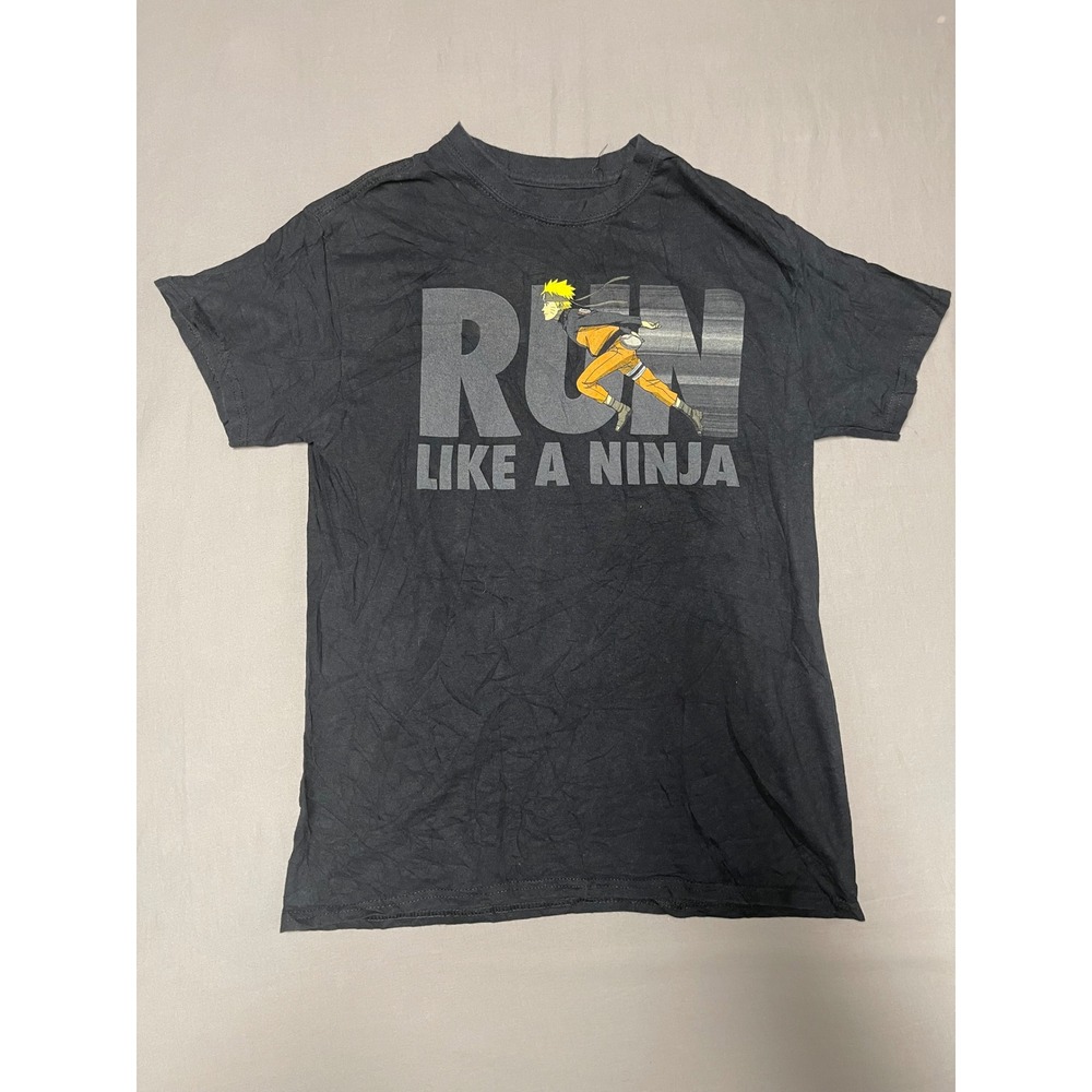 Naruto Shippuden Run Like A Ninja Graphic Tee Mens Small Black Ripple Junction